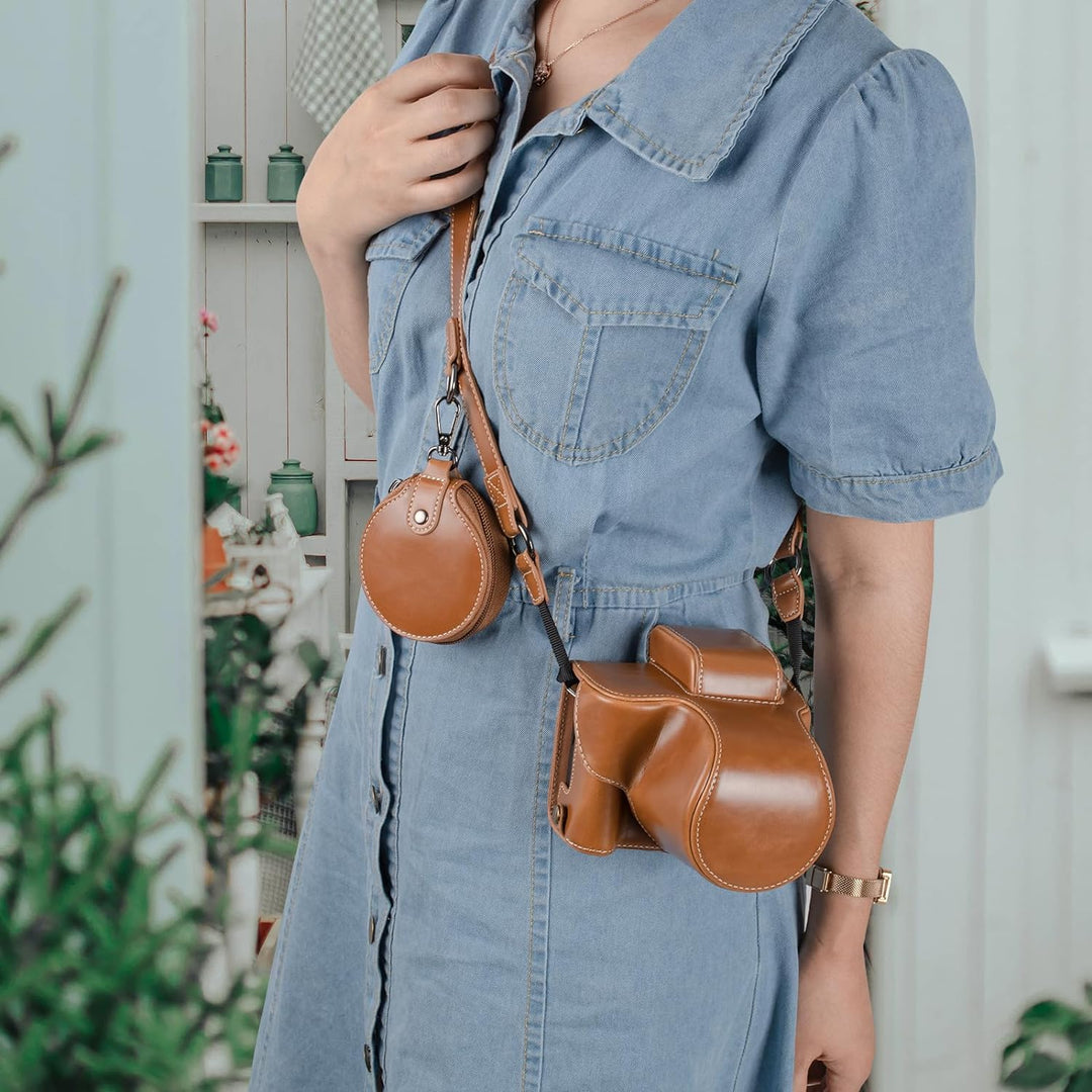 MUZIRI KINOKOO EOS R50 Kameratasche, Retro-PU-Leder Schutzhülle für Canon EOS 50 DSLR Kamera – EOS R