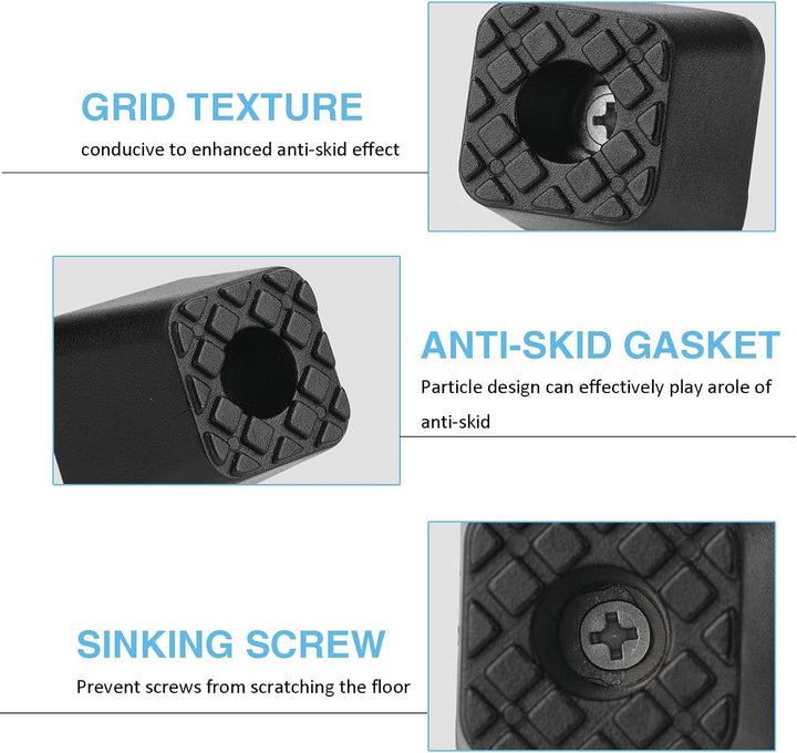 通用 möbelfüsse schwarz die Möbel perfekt vom Boden fernhalten Quadratisch Gummipuffer Elastikpuffer G