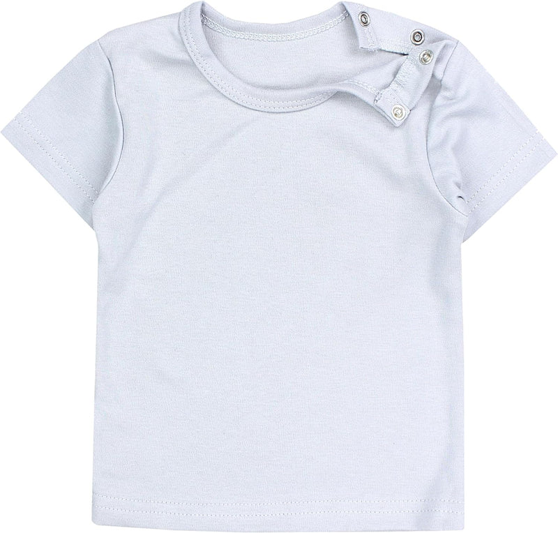 TupTam Baby Jungen Kurzarm T-Shirt mit Aufdruck Unifarben Sterne Streifen 5er Set 56 Baby Junge, 56