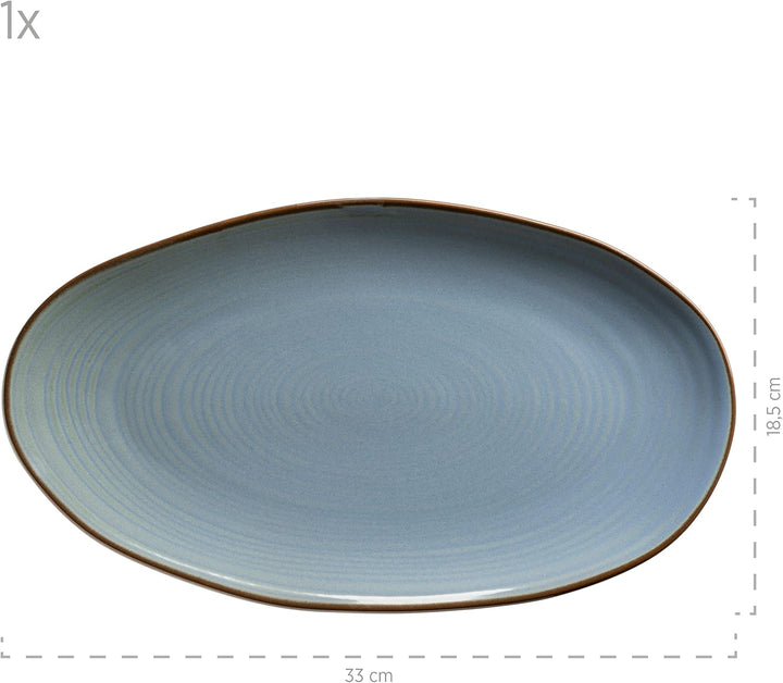 MÄSER Serie Nottingham, Set aus 3 Servierplatten, Servierteller in 3 Grössen im unregelmässig geform