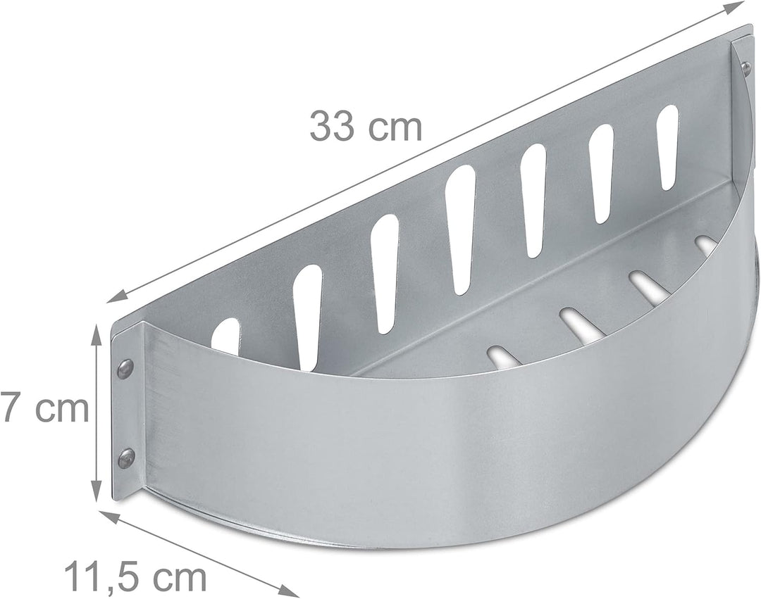 Relaxdays Kohlekorb 2er Set, HxBxT: 7 x 33 x 11,5 cm, direktes und indirektes Grillen, Stahl, Holzko
