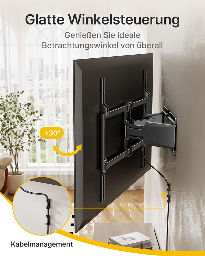 monTEK Hochbelastbare Ultra Slim TV Wandhalterung für 50-100 Zoll Fernseher bis zu 85kg, Schwenk &amp; N
