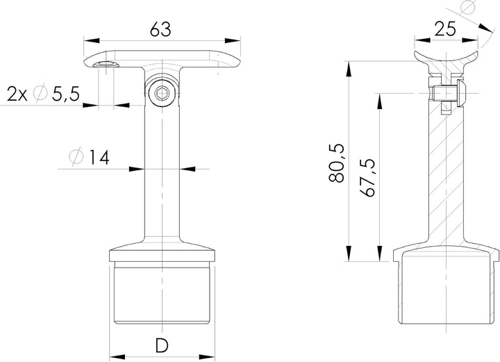 Sellon24® Edelstahl Pfosten 200 mm 42,4 rund Brüstungserhöhung Mauer Geländer Handlauf V2A Balkon Tr