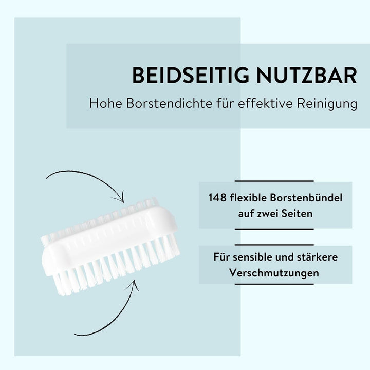 PARSA Beauty Doppelseitige Handbürste Nagelbürste – Nail Brush im Set (10 Stück Weiss) – Handwaschbü