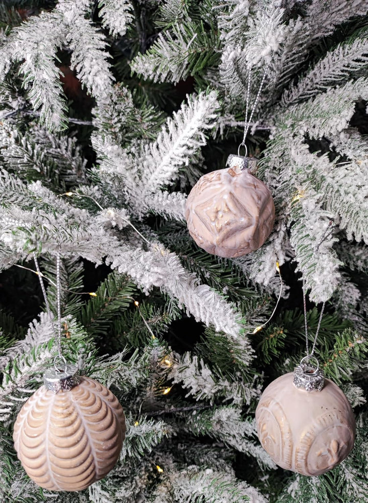 12er Set edle Luxus Glas Weihnachtskugeln Ø 6cm Weihnachtsbaum Kugeln Christbaumkugeln Weihnachts-De