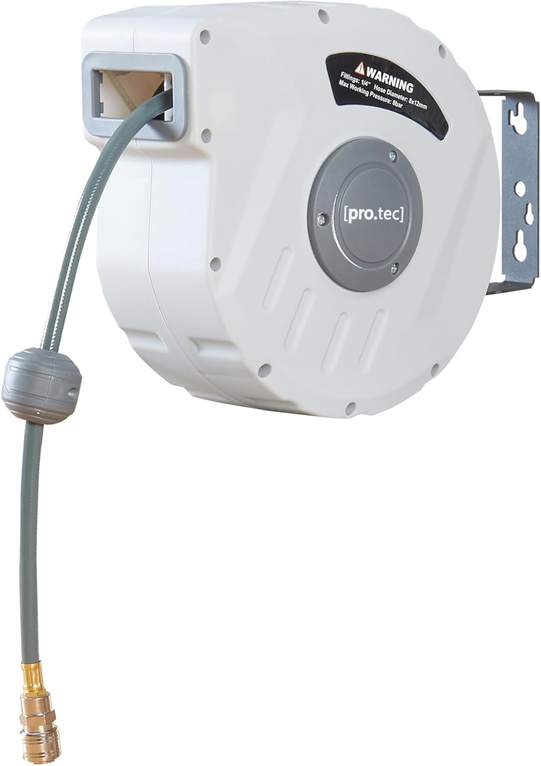 pro.tec Druckluftschlauchtrommel Nassau 180° Schwenkbarkeit Druckluftschlauch 10m + 1m Schlauchtromm