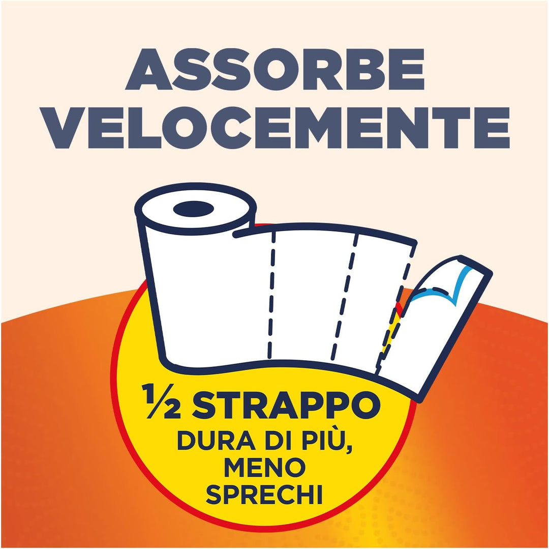 Scottex Quanto Basta Küchenpapier mit Halbreissoption, 1er Pack (1 x 24 Rolle)