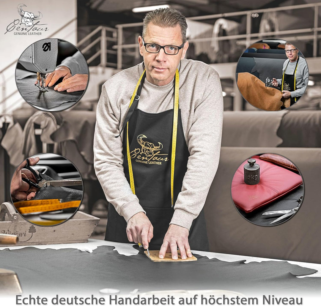 Centaur - Hochwertiges Leder Sitzkissen - Basaltgrau 35x35 cm - Ideal für Stuhl oder Sitzbank - Abwa