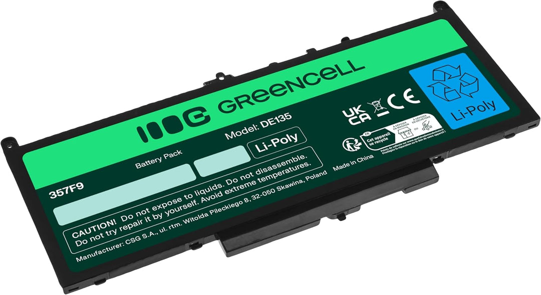 Green Cell Laptop Akku Dell J60J5 J6OJ5 01W2Y2 0242WD 0MC34Y für Dell Latitude E7270 E7470