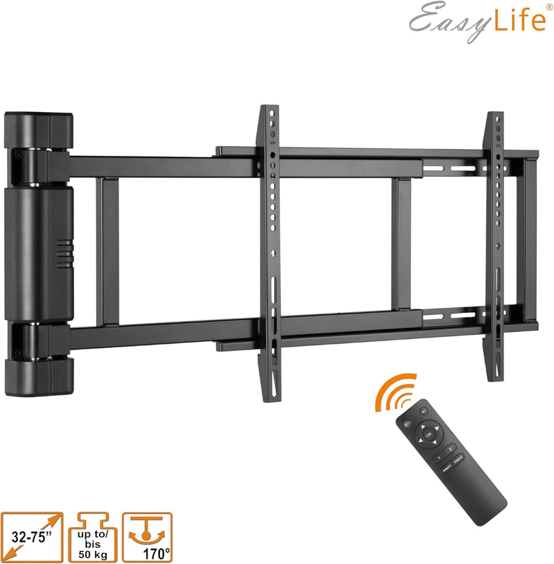 EasyLife TV Wandhalterung bis 170° elektrisch schwenkbar, VESA Wandhalterung bis 600x400 für LCD/OLE