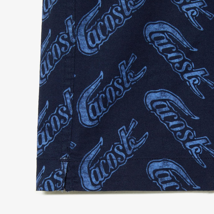 Lacoste Herren Woven T-Shirts 40 Navy Blue/Ethereal, 40 Navy Blue/Ethereal