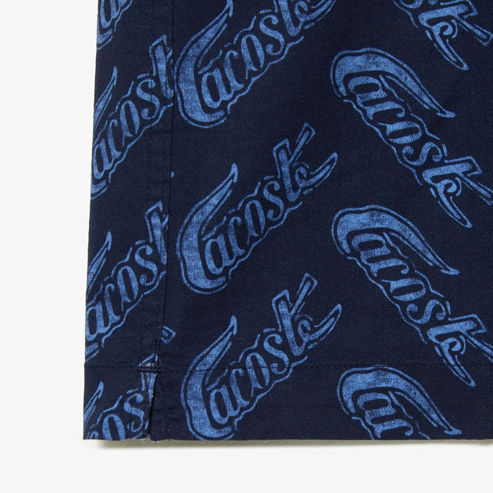 Lacoste Herren Ch5793 Woven T-Shirts 44 Navy Blue/Ethereal, 44 Navy Blue/Ethereal