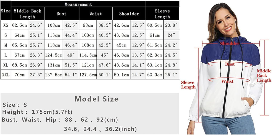 Regenjacke Damen Wasserdicht Windbreaker Leicht Atmungsaktiv Zipper Softshelljacke Regenjacken dünn