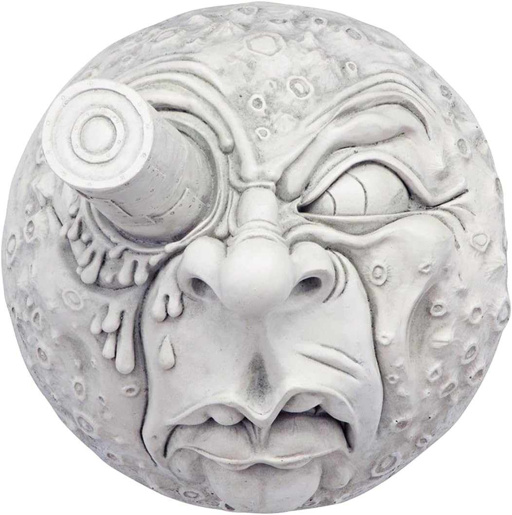 Design Toscano Reise zum Mond, Wandskulptur Französisch, Französisch