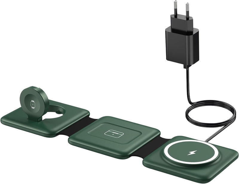 3 in 1 Mag-Safe Ladestation Für iPhone Wireless Charger - Faltbare Kabelloses Ladegerät Kompatibel m