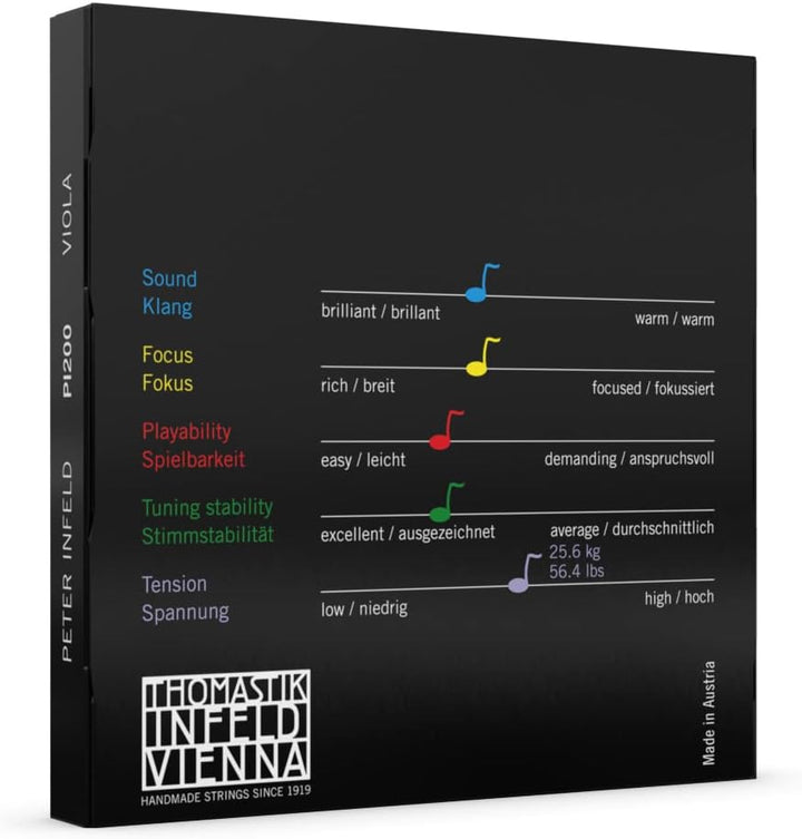Thomastik Einzelsaite für Viola 4/4 Peter Infeld - A-Saite Stahlkern, Chrom umsponnen, mittel