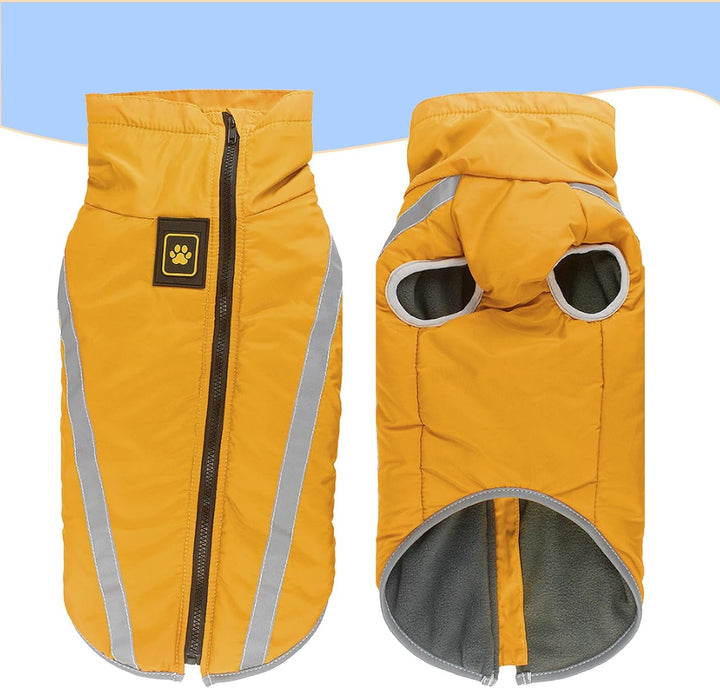 Hundejacke Wasserdichter Hundemantel Reflektierende Wintermantel mit Fleecefutter Winddichtes Winter