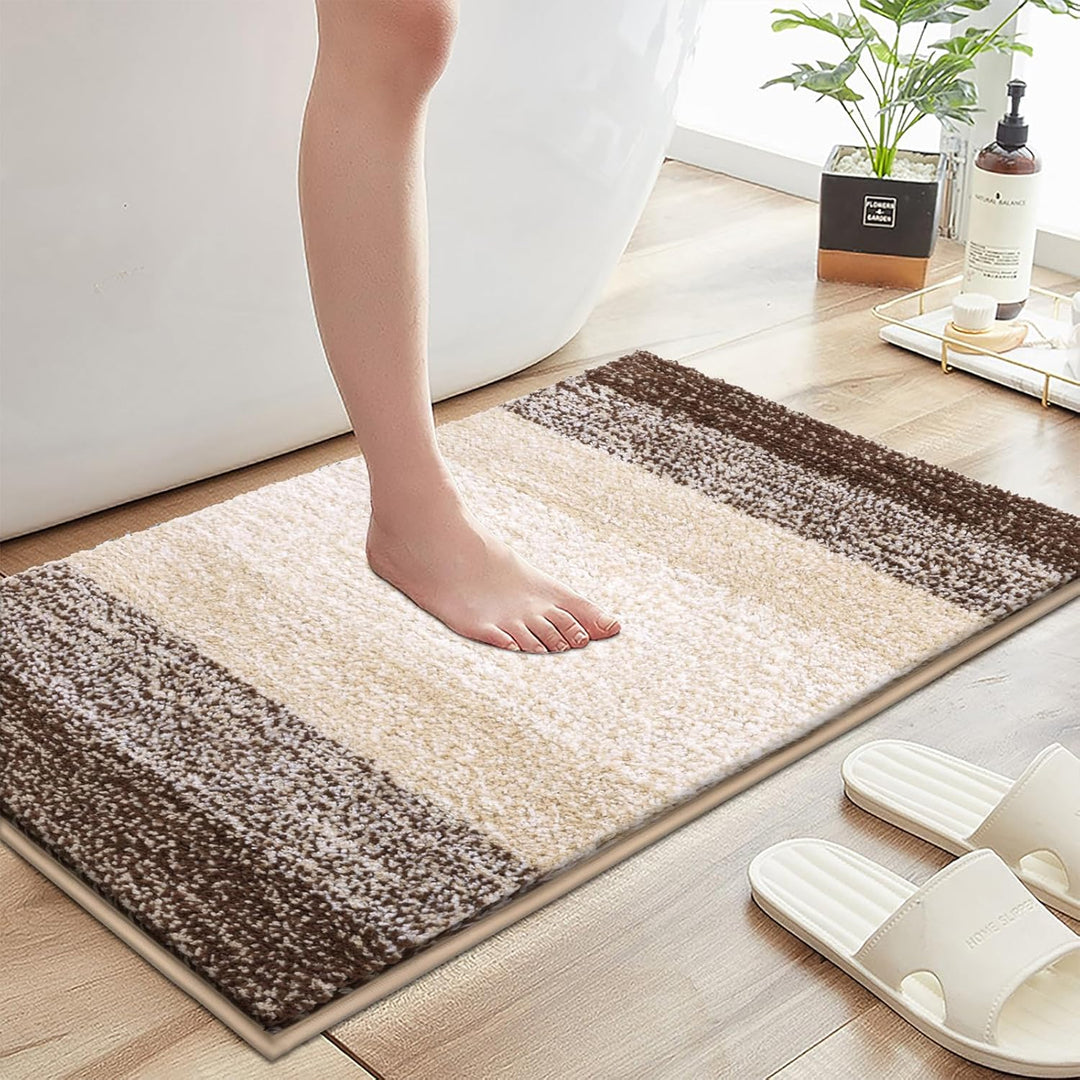 Enyhom Super Weich Badematten Kaffee Mikrofaser Hochflor Badezimmerteppich rutschfeste Maschinenwasc