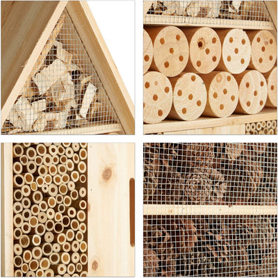 "Relaxdays Insektenhotel XL stehend, Nisthilfe für Bienen, Florfliegen, Marienkäfer, Holz HxBxT: 79