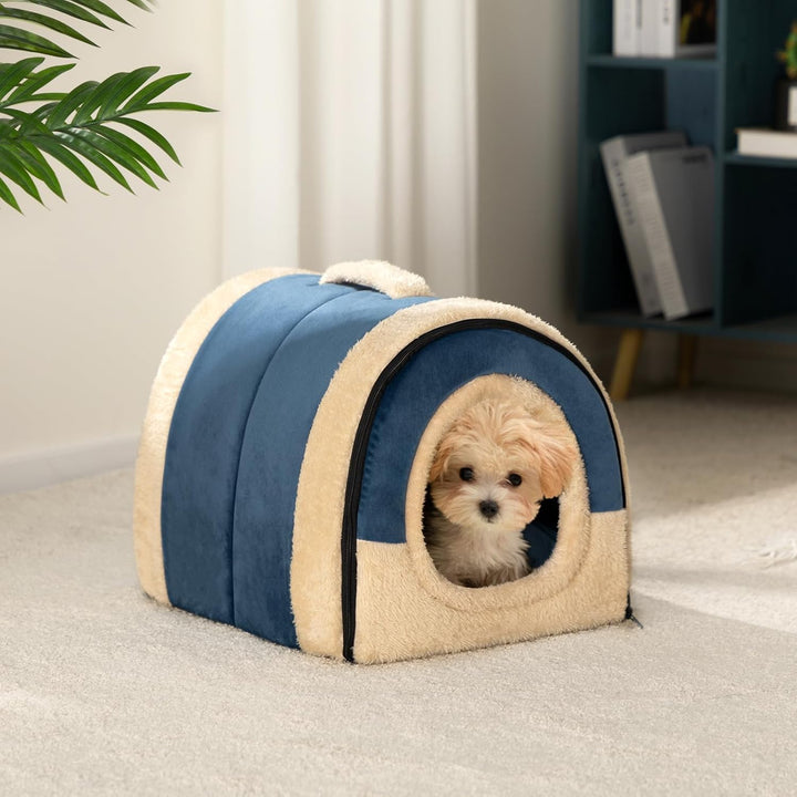 Hollypet Katzenbett Kleines Hundebett, 2-in-1 Faltbare Haustierbett für Katzen &amp; Kleine Hunde, Warme