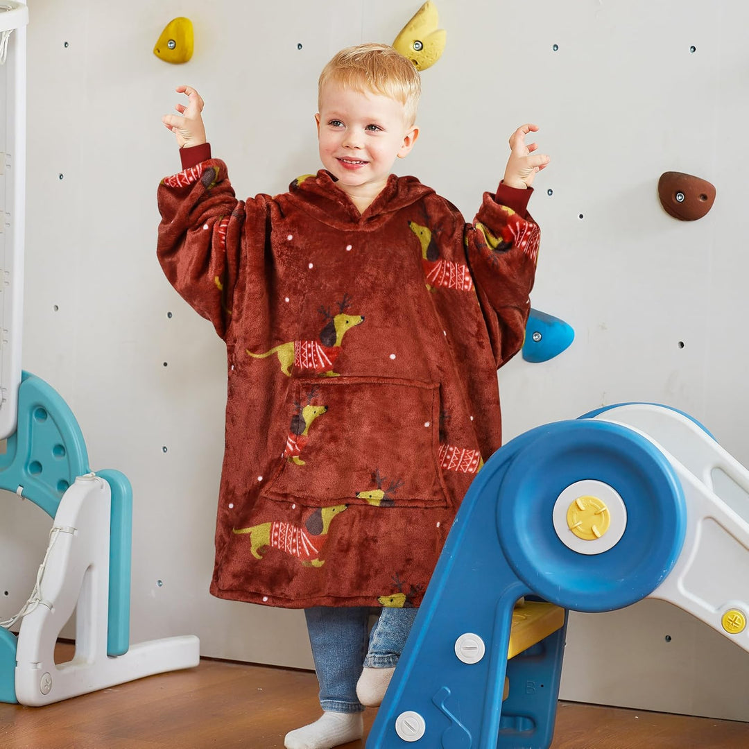 Catalonia Classy Kinder Hoodie Decke, übergrosse Kuschel Hoodie Kinder, Mädchen Jungen Kuschel Fleec
