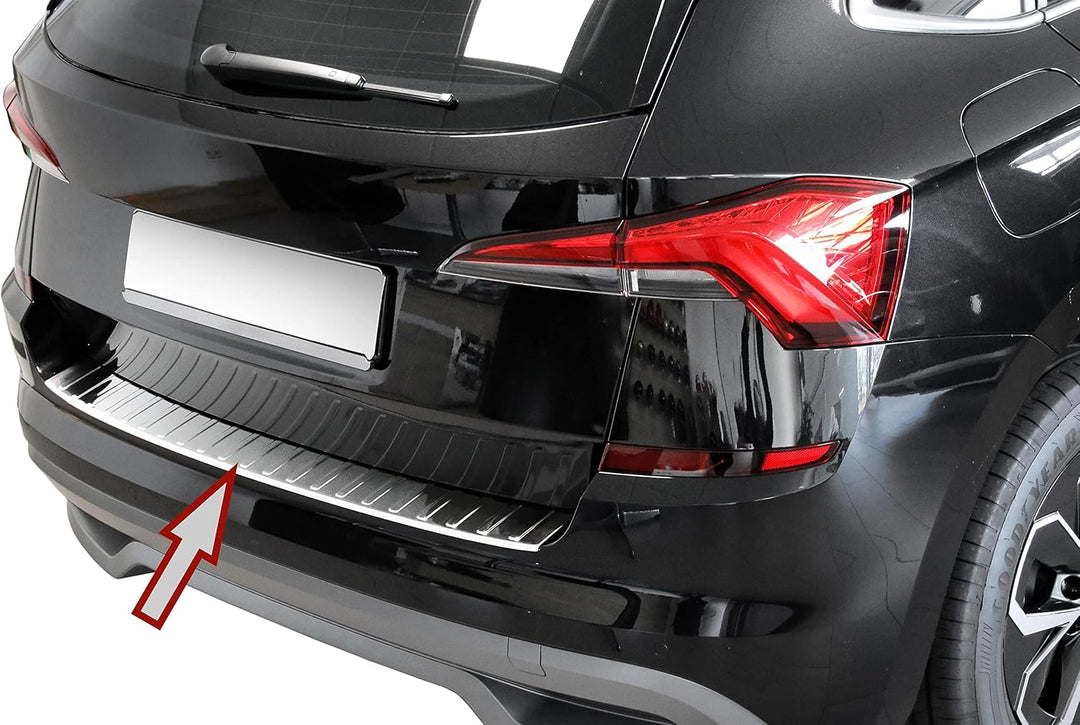 Ladekantenschutz Edelstahl CHROM kompatibel für SKODA Kamiq | ab 2019 | mit Abkantung | premium Qual