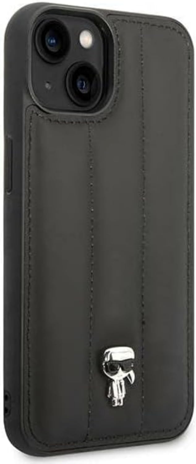 KARL LAGERFELD KLHCP14SPSQPK hülle für iPhone 14 6,1" hardcase schwarz/Black Puffy Ikonik Pin