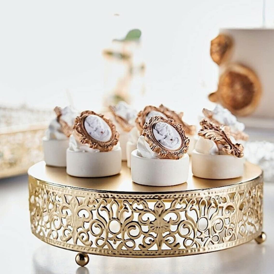 Gold Cake Stand Metal Cupcake Display Stand Glossy Metallic Finish Holder für Hochzeit Geburtstag Na