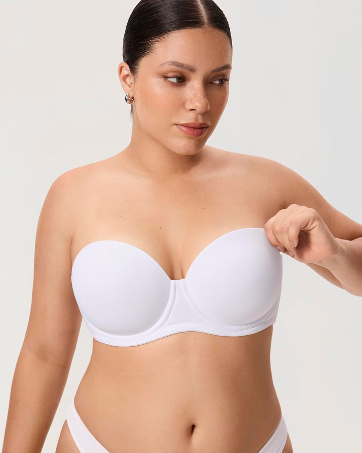 DELIMIRA Damen Trägerloser BH mit Bügel | Grosse Grössen, Seamless, Dirndl BH, mit Geformte Cups, T-