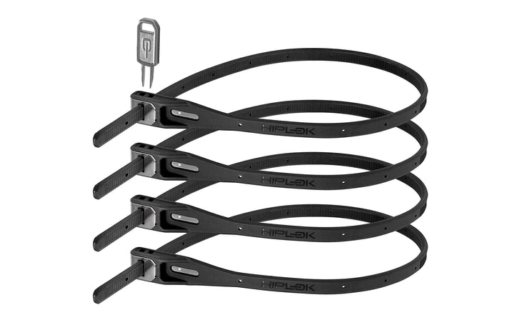 Hiplok Z LOK 4 PACK, Multifunktions-Sicherheitsband, Unisex, ALL BLACK, 40cm Schliessumfang