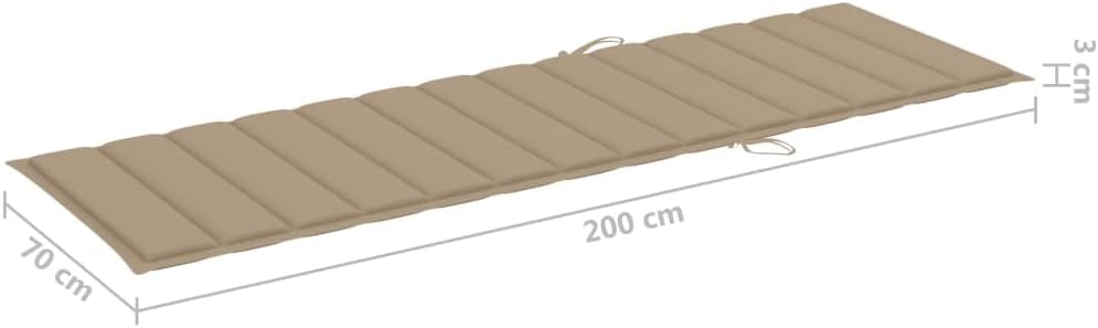 vidaXL Kiefernholz Imprägniert Sonnenliege mit Beiger Auflage Gartenliege Relaxliege Holzliege Liege