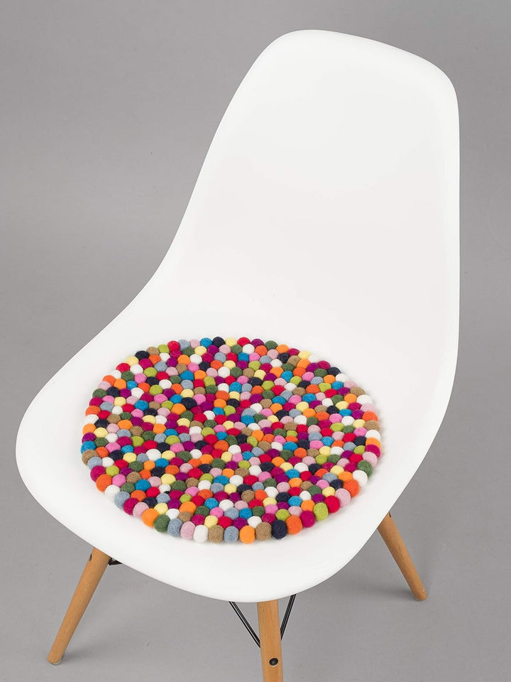 myfelt Filzkugel Sitzauflage/Stuhlauflage - Lotte - 36 cm, bunt, Bunt