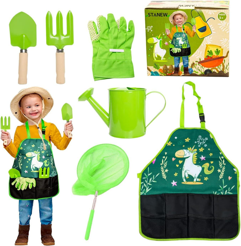 Stanew Kinder-Garten-Set, Kinder-Garten-Werkzeug-Set, Kinder-Garten-Geschenk, Kinder-Outdoor-Garten-