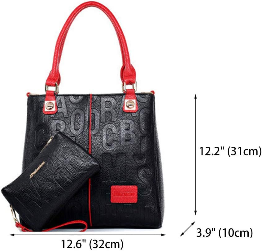 DEERWORD Damen Schultertasche Taschen Frauen Elegant Tasche Italien Vintage PU-Leder 5706 2-teilig s