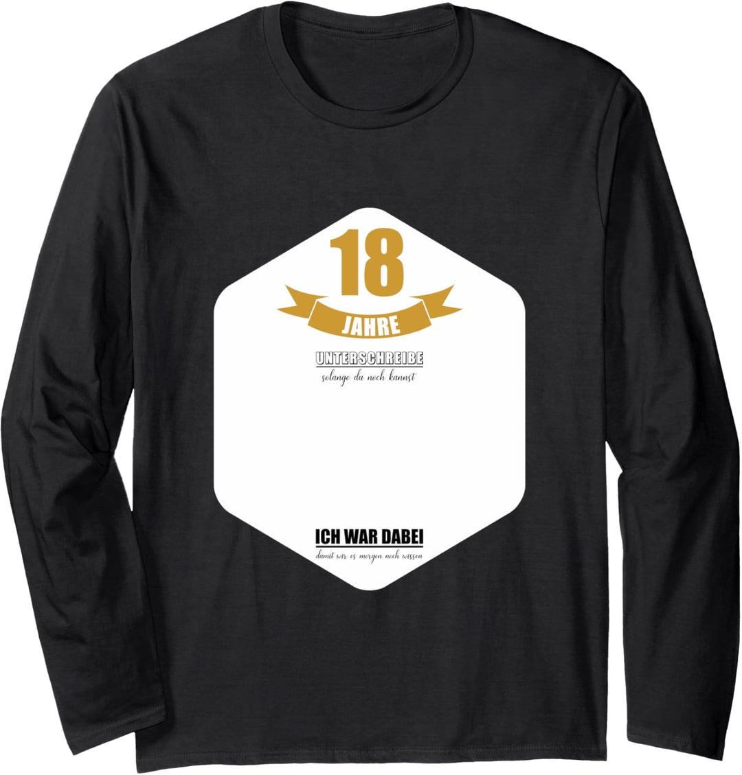 18 Jahre Geburtstag Party Lustiges 18 Geburtstag Gästebuch Langarmshirt