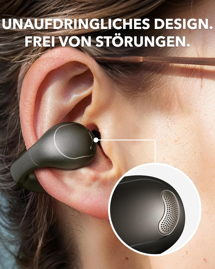 soundcore C40i von Anker, Open-Ear Earbuds, Clip-On Kopfhörer, flexibles Gelenk-Design, Tastensteuer