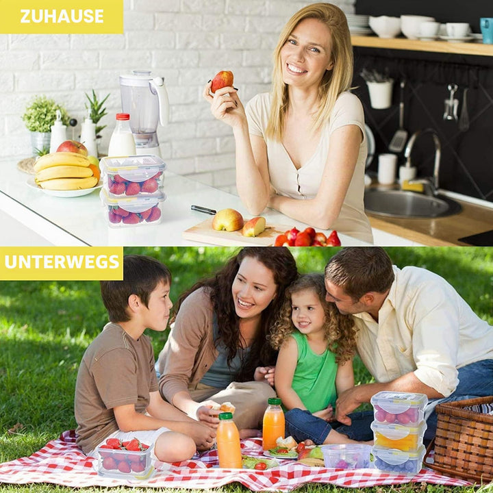 EASYLOCK 6er-Set 180ML Luftdicht Plastik Frischhaltedosen Mit Deckel, Rechteckig Kleine Aufbewahrung