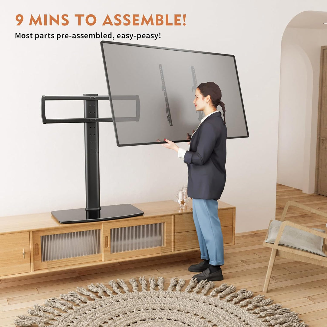 Universal schwenkbarer TV-Ständer/Tischfuss TV-Ständer 40 bis 86 Zoll TVs 110 Grad schwenkbar, 5 Stu