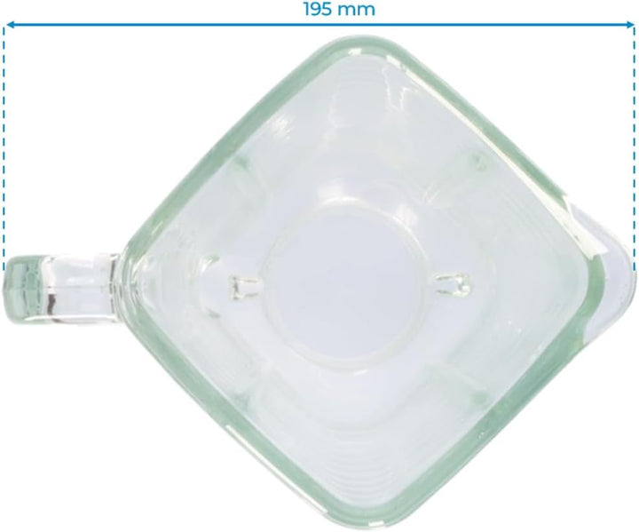 Recamania Quadratischer Glaskrug, kompatibel mit Oster OBL168X, ohne Deckel