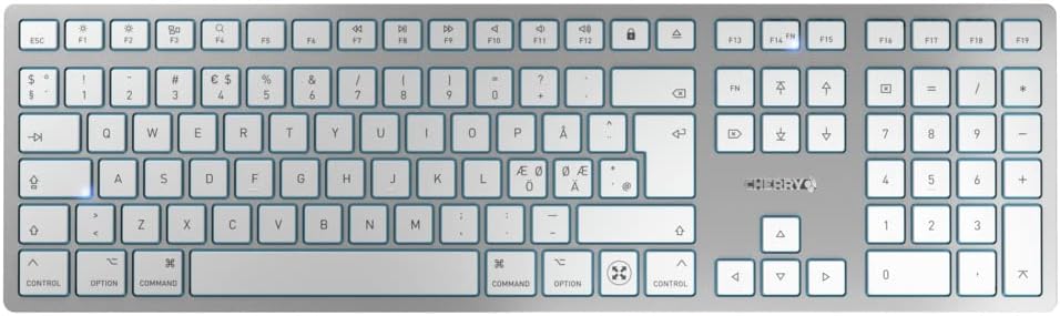 CHERRY KW 9100 Slim for MAC, kabellose Tastatur, Mac-Layout, Pan-Nordisches Layout (QWERTY), wahlwei