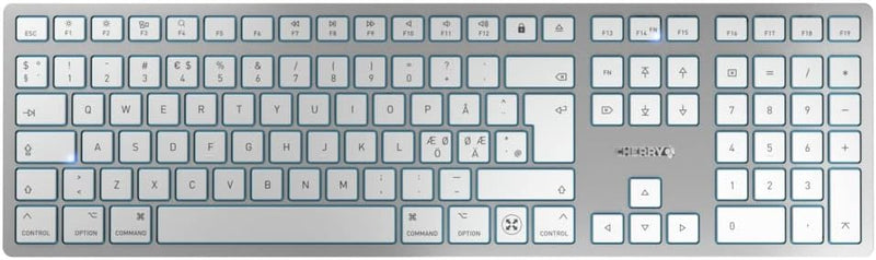 CHERRY KW 9100 Slim for MAC, kabellose Tastatur, Mac-Layout, Pan-Nordisches Layout (QWERTY), wahlwei