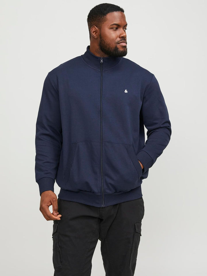 JACK & JONES Male Sweatshirt mit Reissverschluss Logo Sweatshirt mit Reissverschluss 6XL Dunkelblau,
