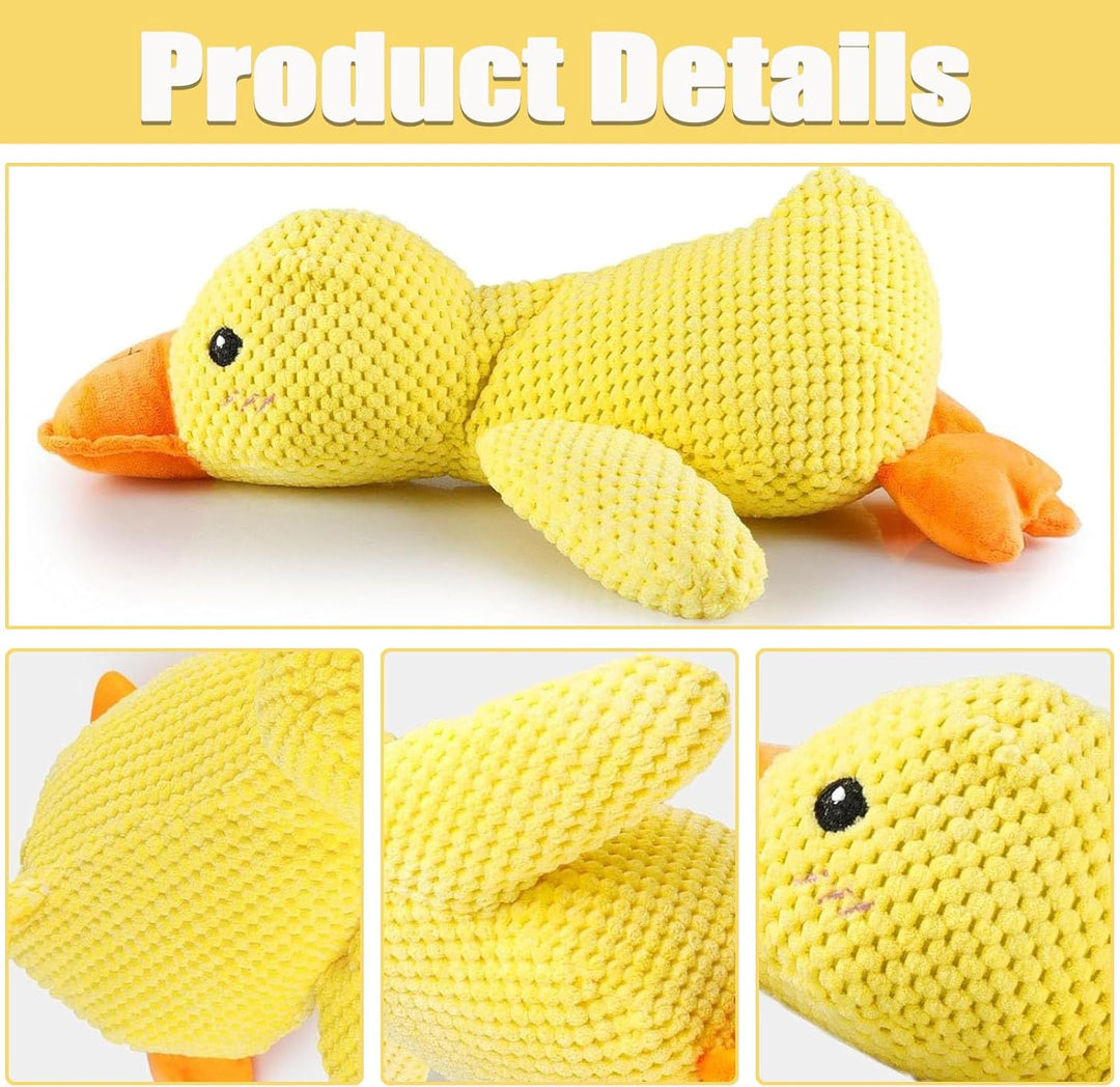 Interaktives Hundespielzeug Unzerstörbar, Anti Stress Ente Hund, Quietschspielzeug Hund Kuscheltier,