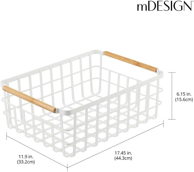 mDesign grosser Allzweckkorb aus Metall – Aufbewahrungskorb für Küche, Vorratskammer etc. – kompakte