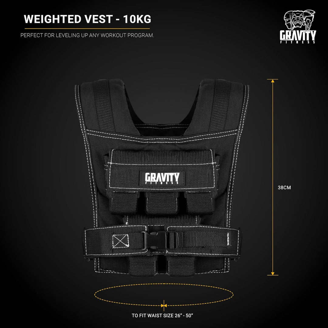 Gravity Fitness Gewichtsweste 20 kg und 30 kg – vollständig verstellbar. Calisthenics, Crossfit, Kra