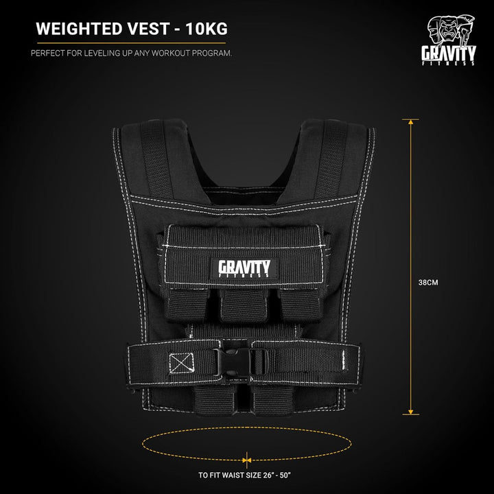 Gravity Fitness Gewichtsweste 20 kg und 30 kg – vollständig verstellbar. Calisthenics, Crossfit, Kra