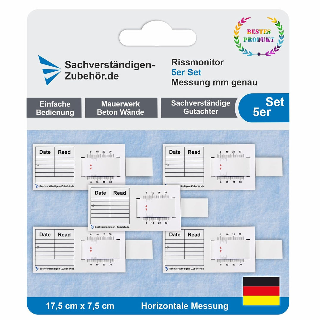 Sachverständigen-Zubehör Rissmonitor | Gutachter Ausrüstung | Spaltmass Risslineal & Messwerkzeuge f