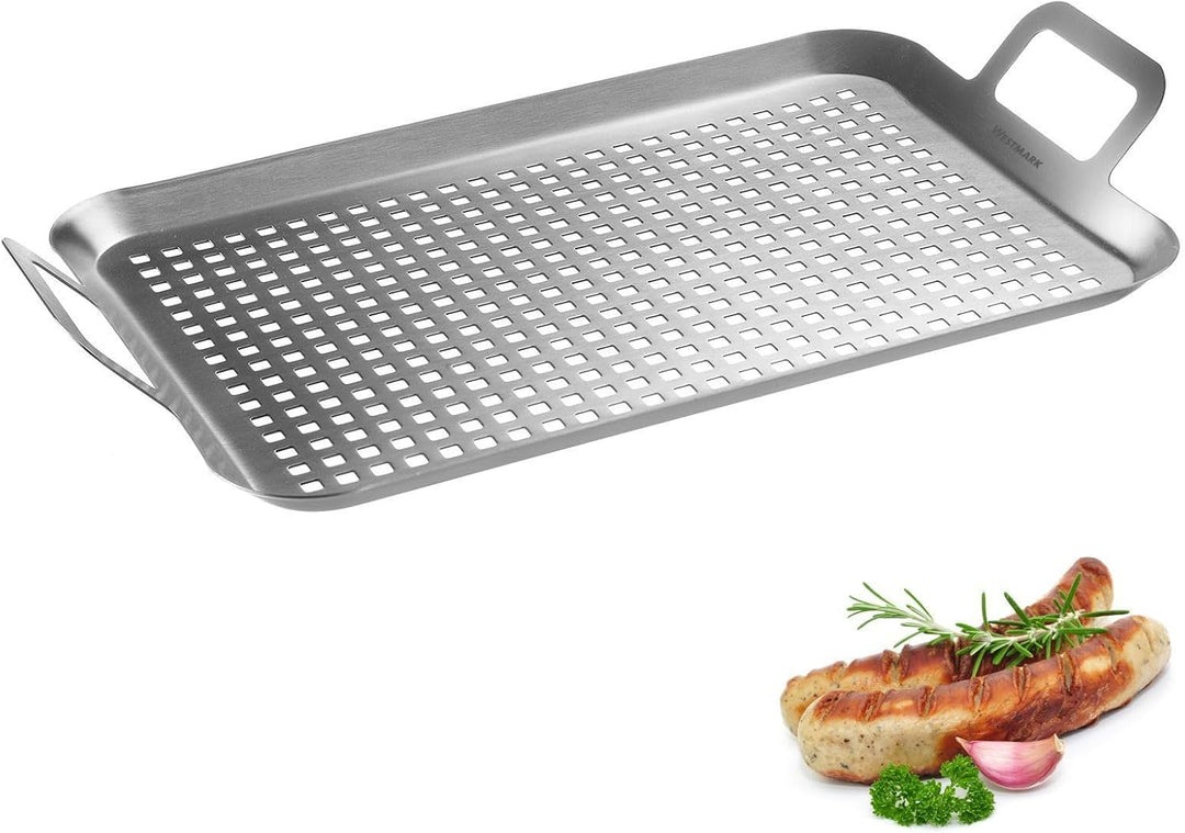 Westmark Grillpfanne flach & gross – Praktisch zum Grillen von Gemüse, Fleisch und anderen Leckereie