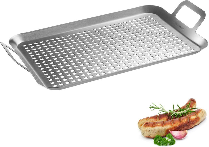Westmark Grillpfanne flach & gross – Praktisch zum Grillen von Gemüse, Fleisch und anderen Leckereie