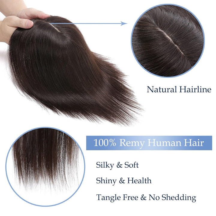 Clip in Extensions Echthaar Topper Extensions Echthaar Haarteile Echthaar Toupet für Frauen Toupee H